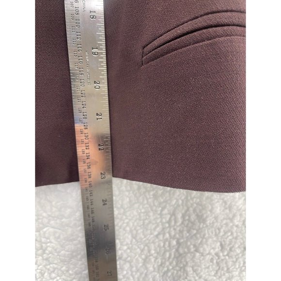 Studded Collar Brown Blazer Jacket Cropped Career Chic - Picture 4 of 7